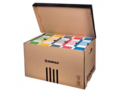 Archívna krabica so sklápacím vekom DONAU hnedá 560×370×315 mm