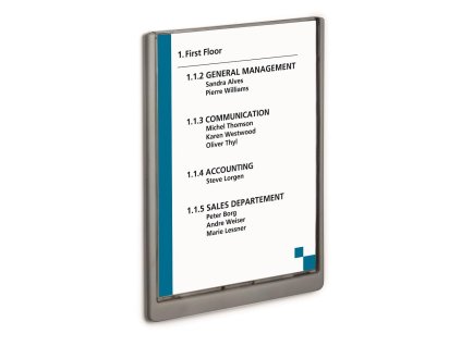 Informačná tabuľka Click Sign 210x297 grafitová