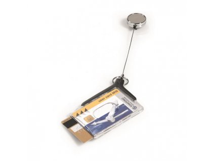 Visačka na 2 plastové karty s kotúčom DURABLE DE LUXE DUO PRO 85x54mm 10ks