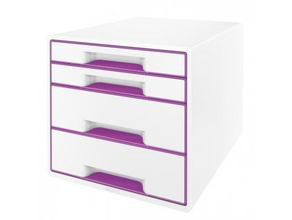 Zásuvkový box Leitz WOW so 4 zásuvkami purpurový