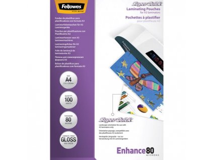 Laminovacie fólie Fellowes 216x303 A4 80mic Superquick