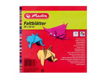 Farebný papier Herlitz 100 listov 10 farieb 20x20cm 60g