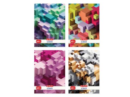 Zošit Herlitz A4, 40 listov, linajkový, s parciálnym lakom, motív Tetris