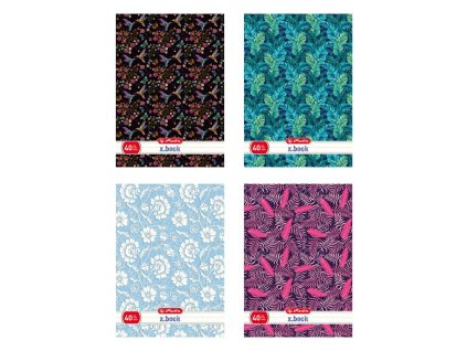 Zošit Herlitz A4, 40 listov, linajkový, s parciálnym lakom, 3D UV Príroda, mix motívov