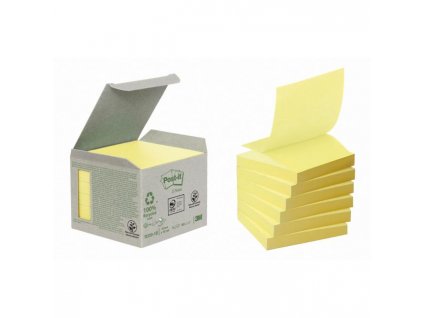 Z-Bločky Post-it recyklované 76x76mm žlté  + darček Chladivá náplast Nexcare