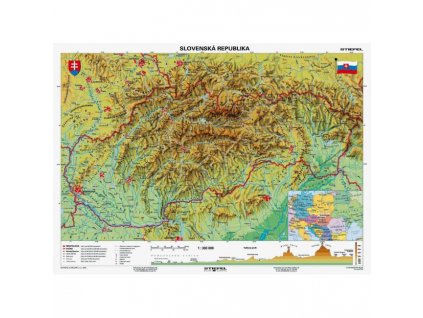 Mapa Slovensko-geografická B1 formát