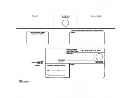Poštové obálky C5 doručenka do VR OD, Doposielať, 1000 ks