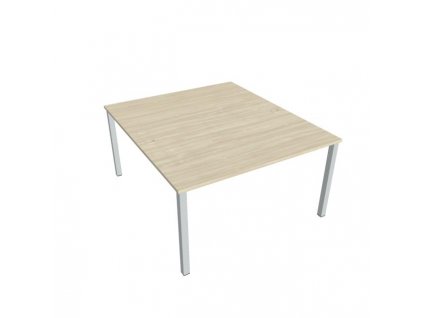Pracovný stôl Uni, zdvojený, 140x75,5x160 cm, agát/sivá