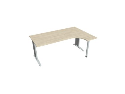 Pracovný stôl Cross, ergo, ľavý, 180x75,5x120 cm, agát/kov