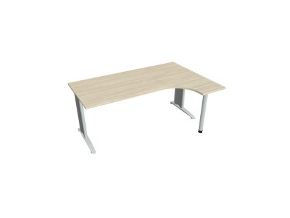 Pracovný stôl Flex, ergo, ľavý, 180x75,5x120 (80x40) cm, agát/kov