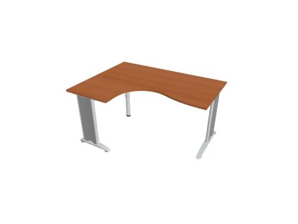 Pracovný stôl Flex, ergo, pravý, 160x75,5x120 (60x80) cm, čerešňa/kov