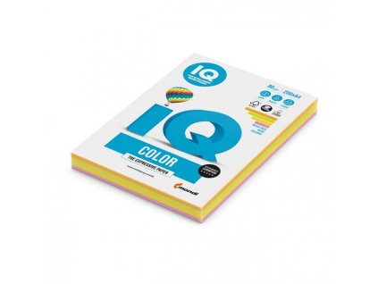 Farebný papier IQ color 4x50 mix neónové farby, A4, 80g