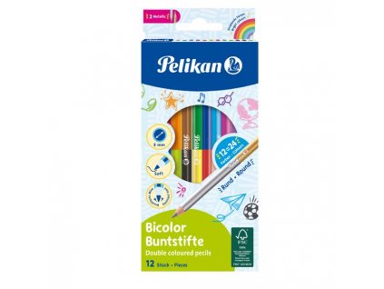 Farbičky Pelikan Bicolor 12 ks 24 farieb
