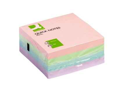 Samolepiaci bloček Q-CONNECT 76x76 mm, 400 l, pastelová