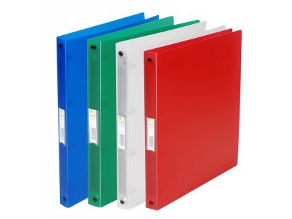 Zakladač 2-krúžkový Q-Connect celoplastový 1,6cm transparentný červený