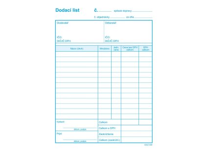 Dodací list s DPH, samoprepis, A5, 100 listov