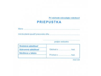 Priepustka A7