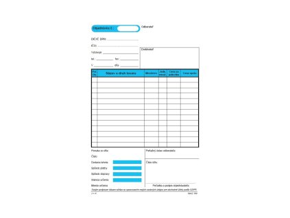Objednávka, samoprepis s kartónovou obálkou - podložkou, A5, 100 listov