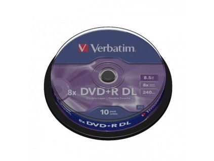 Verbatim DVD+R 8x DL 8,5GB cake 10 ks