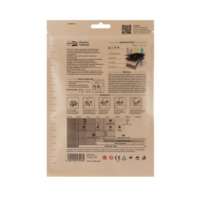 Nano FFP2 respirátor RespiPro Carbon čierne veľ. M (3 ks)