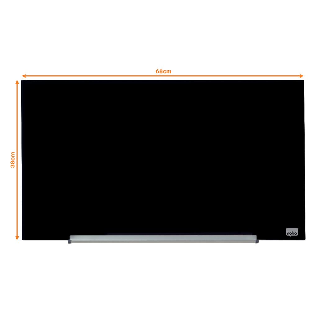 Sklenená tabuľa Nobo Diamond čierna 31”, 680x380mm