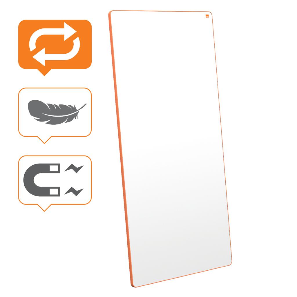 Prenosná magnetická taubľa Nobo Move & Meet oranžový rám