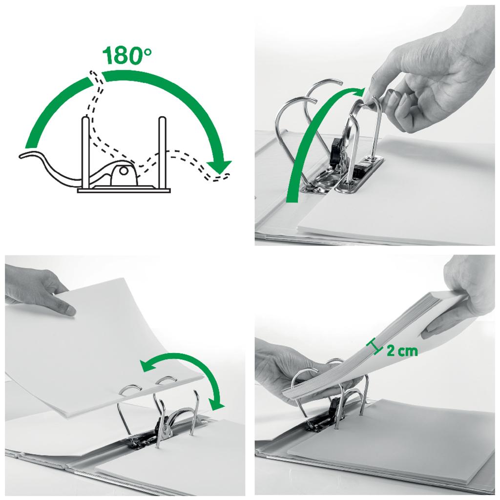 Zakladač pákový Leitz 180° Active WOW 6,5 cm červený