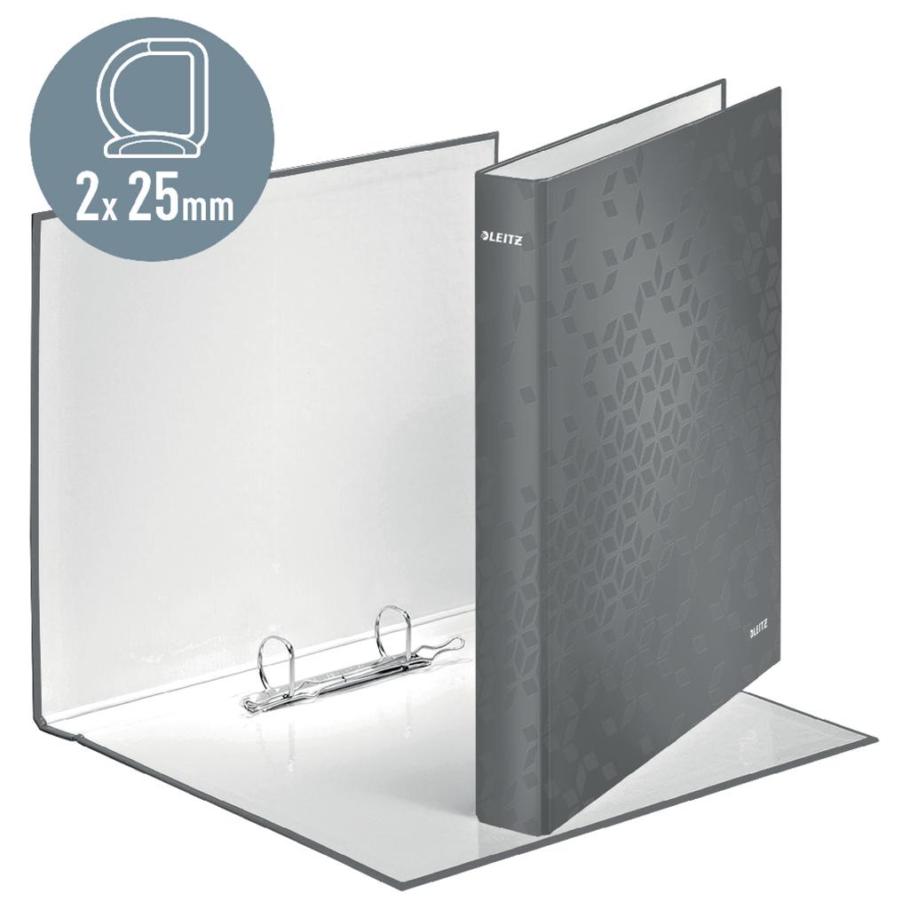 Zakladač 2-krúžkový Leitz WOW laminovaný povrch 4 cm červený