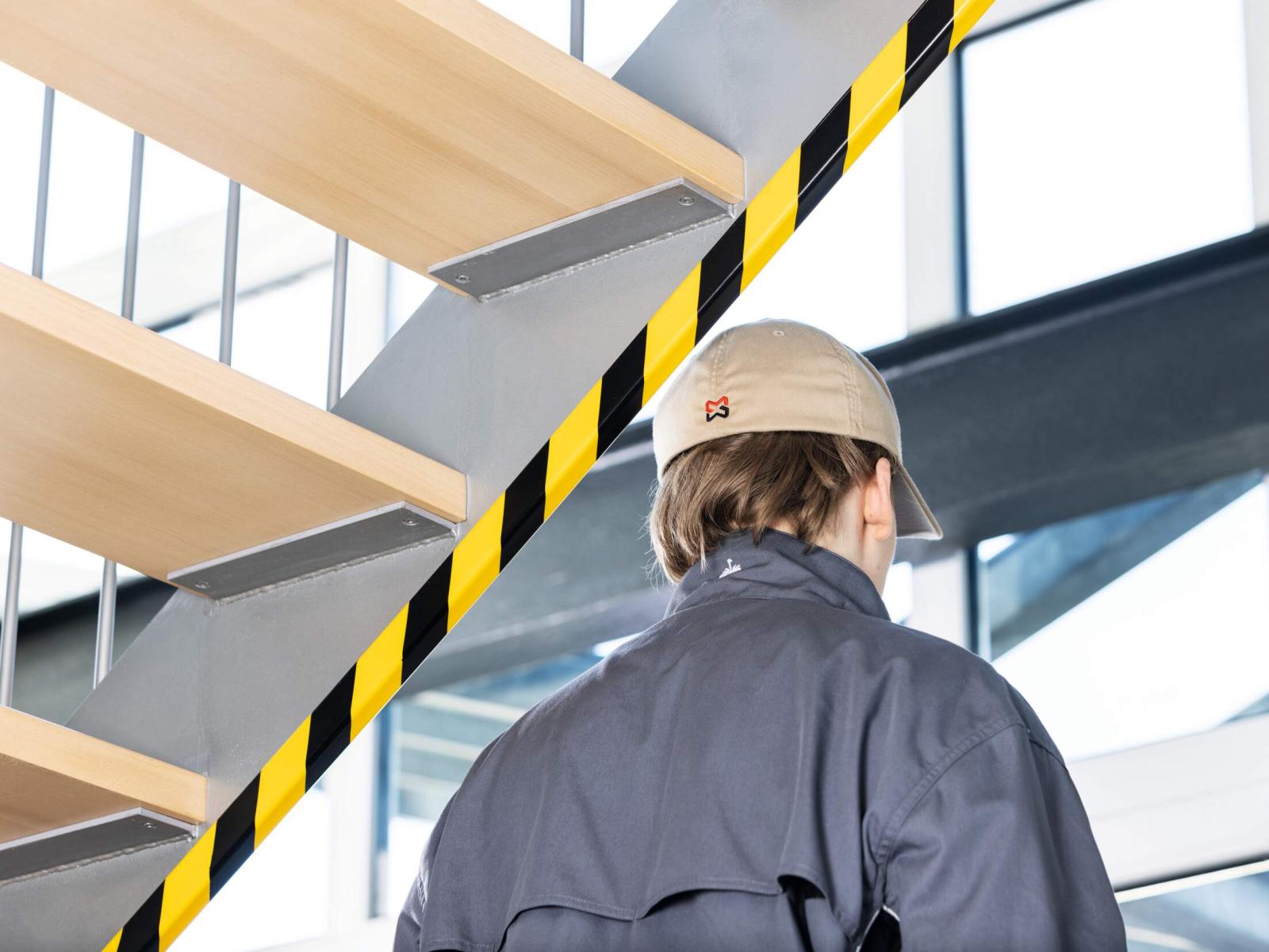 Durable Ochrana hrany profil E8, žlto-čierna, samolepiaca