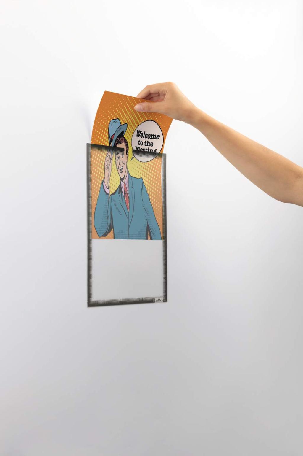 Durable Samolepiaci držiak dokumentov A4 DURABLE, sivá/antracit 5ks