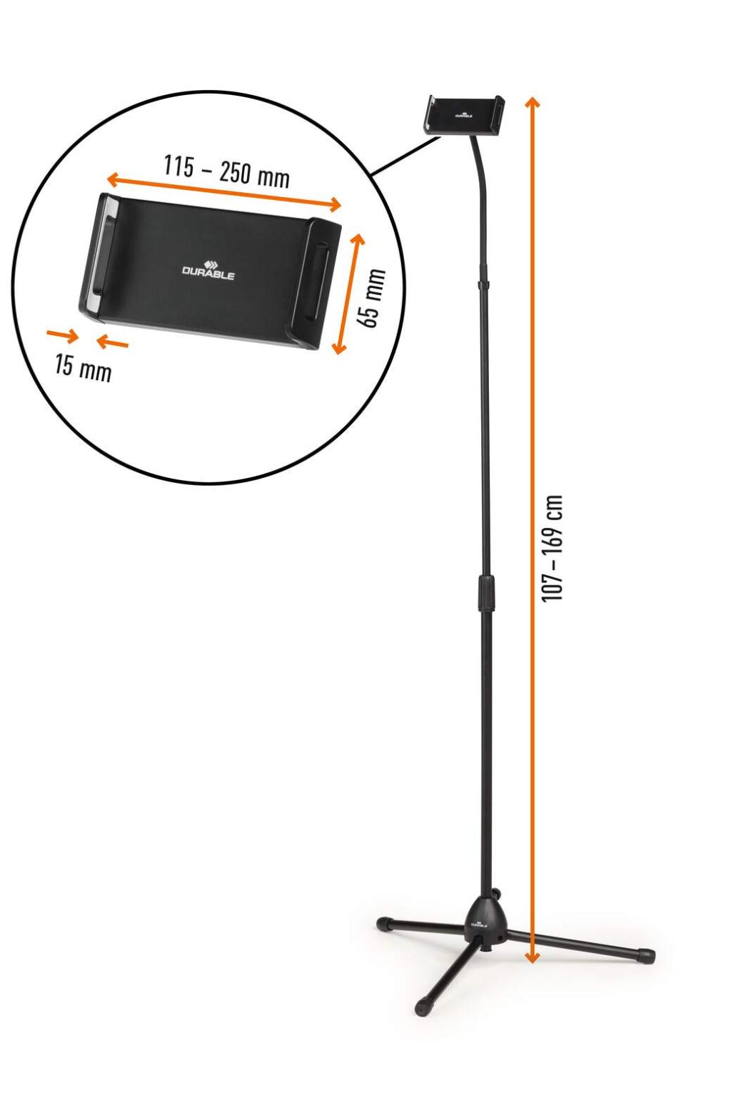 Durable Stojan na tablet TWIST COMBI, čierny