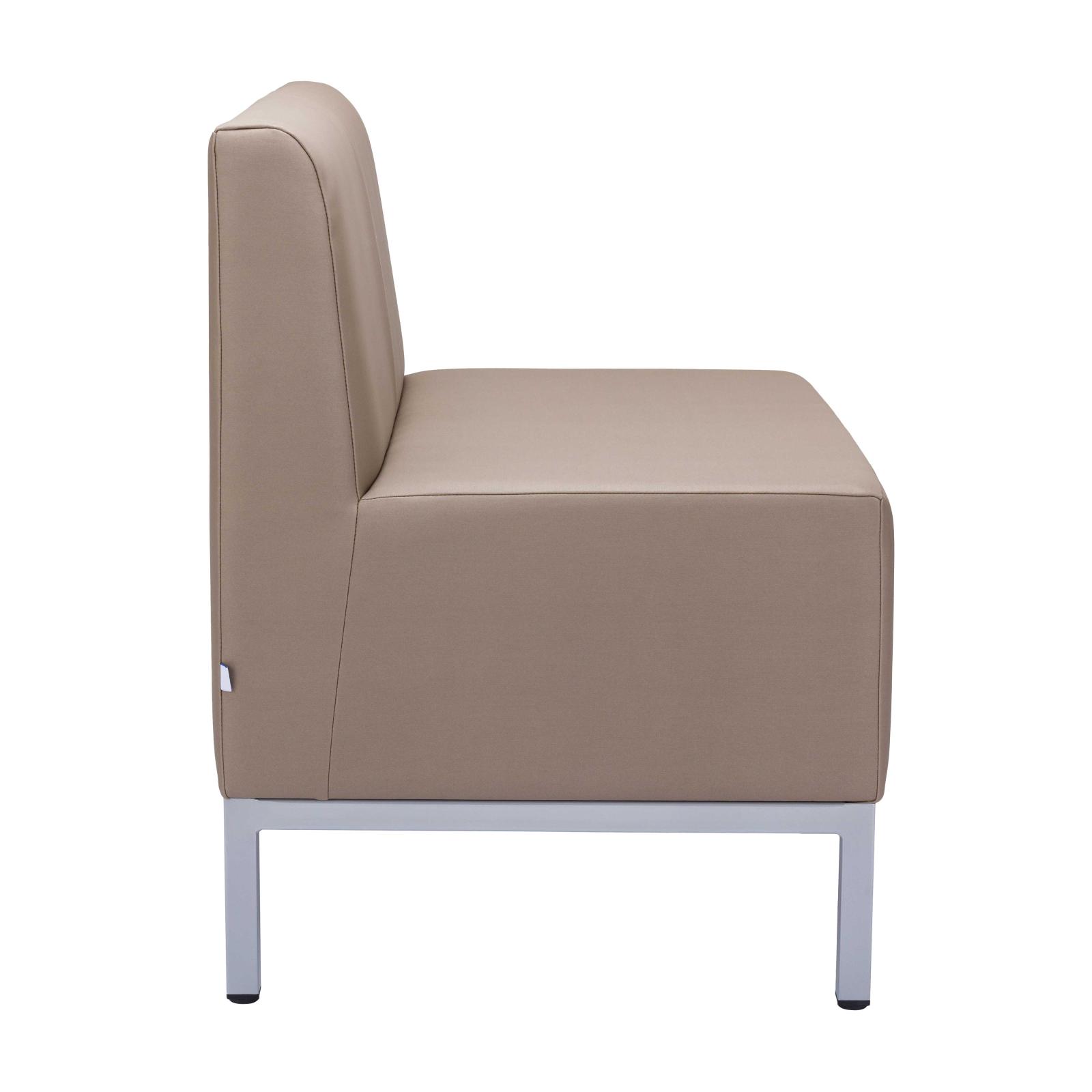 Alba Jednkreslo Steve, celočalúnené, š. 80 cm, zdravot. ekokoža béžová KN0020, sivá konštrukcia