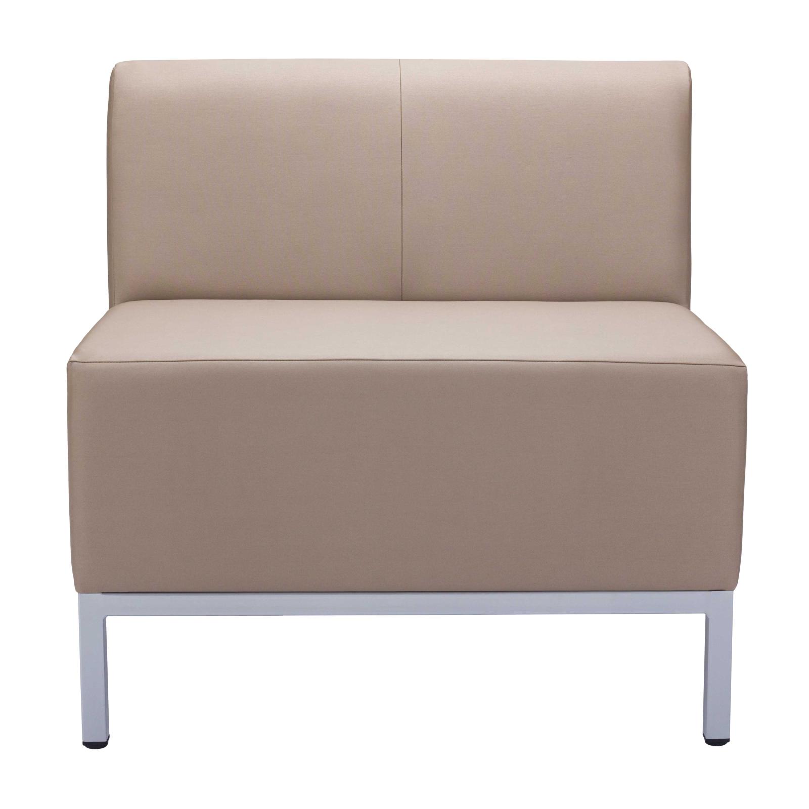 Alba Jednkreslo Steve, celočalúnené, š. 80 cm, zdravot. ekokoža béžová KN0020, sivá konštrukcia