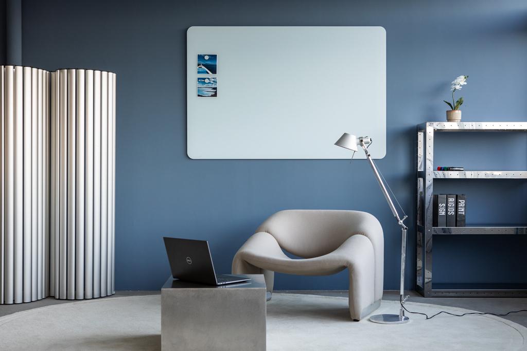 Legamaster Tabuľa GLASSBOARD matná oblé rohy 100x150, modrá