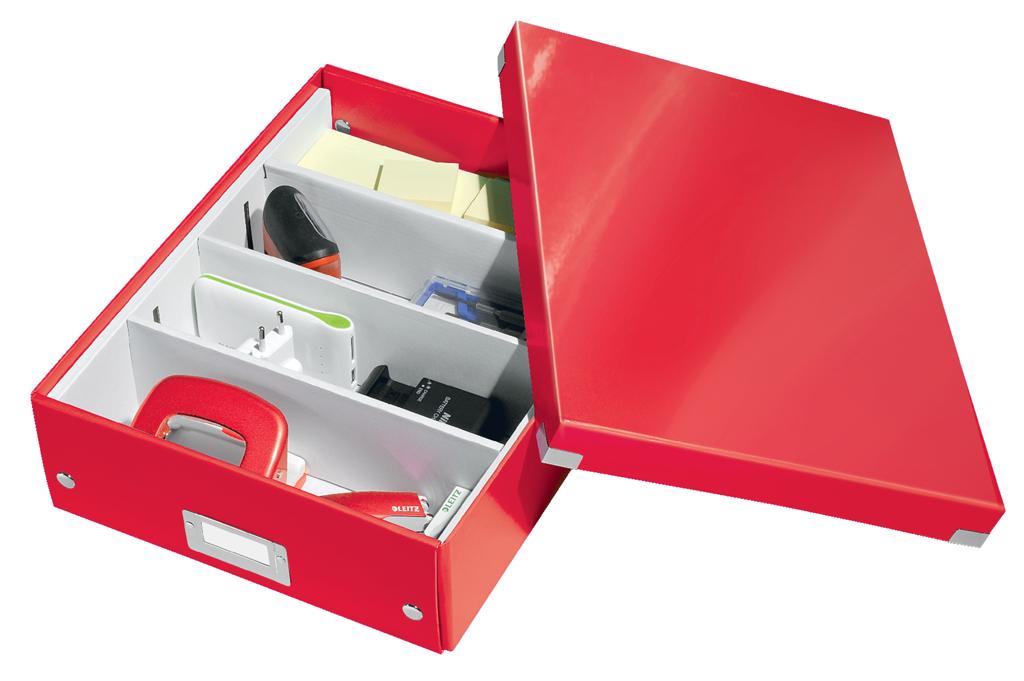 Stredná organizačná krabica Click & Store červená