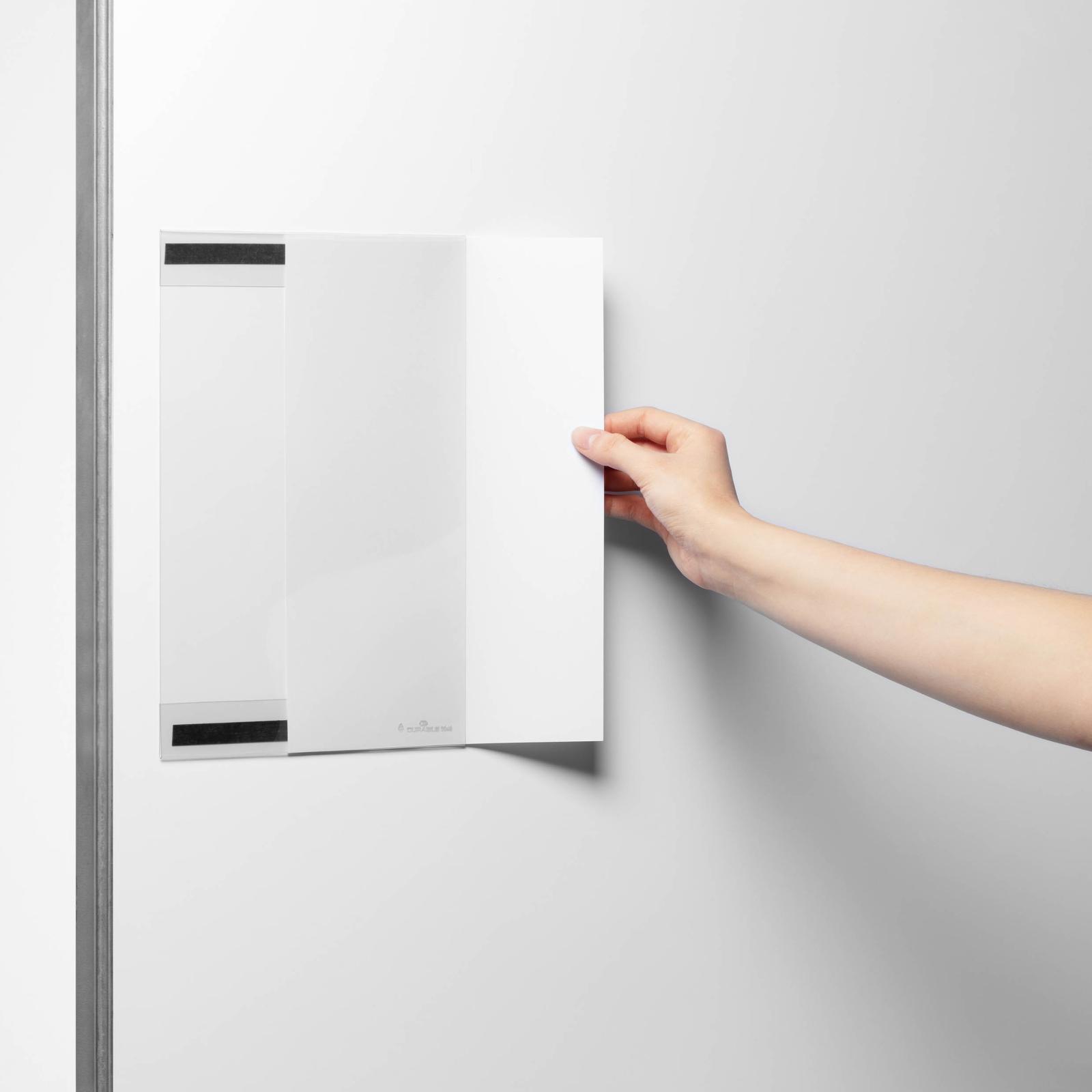 Magnetický držiak dokumnetov DURABLE rPET A4 , zasúvateľný, transparentný, 5 ks