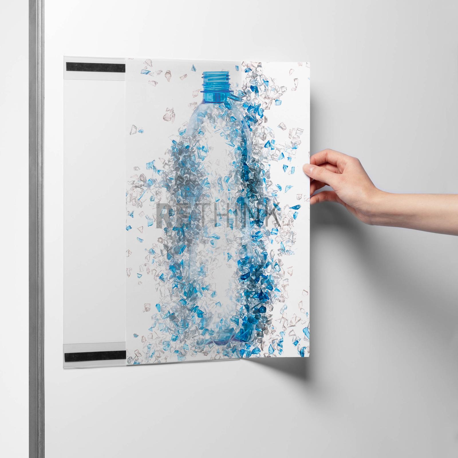 Magnetický držiak dokumetov DURABLE rPET A3 , zasúvateľný, transparentný, 5 ks