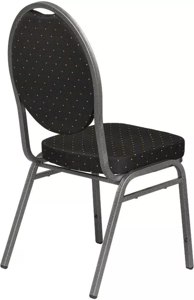 Basic Banketová stolička Black Round, antracitový rám, látka čierna