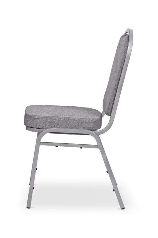 Basic Banketová stolička Silver Smooth, strieborný rám, látka sivá