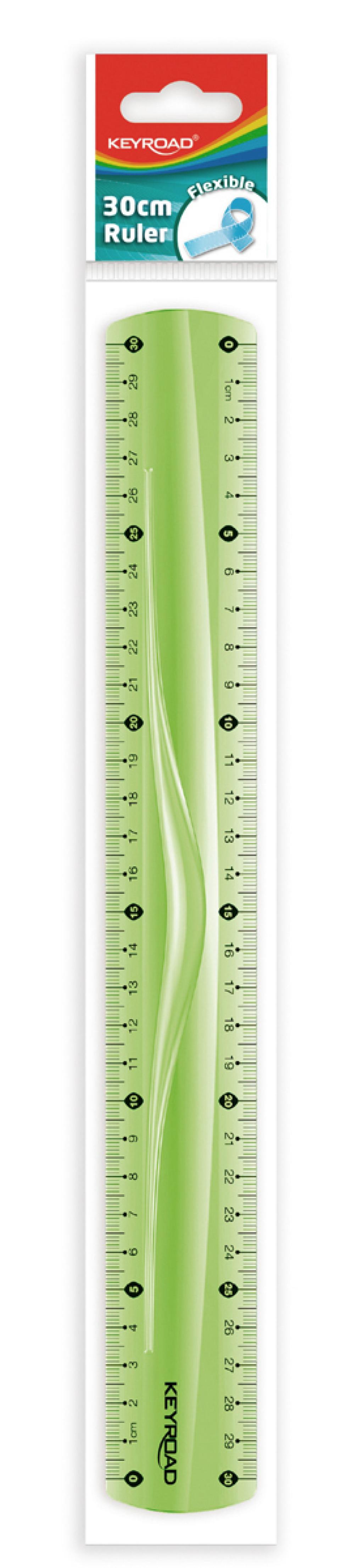Pravítko KEYROAD 30 cm, ohybné, mix farieb