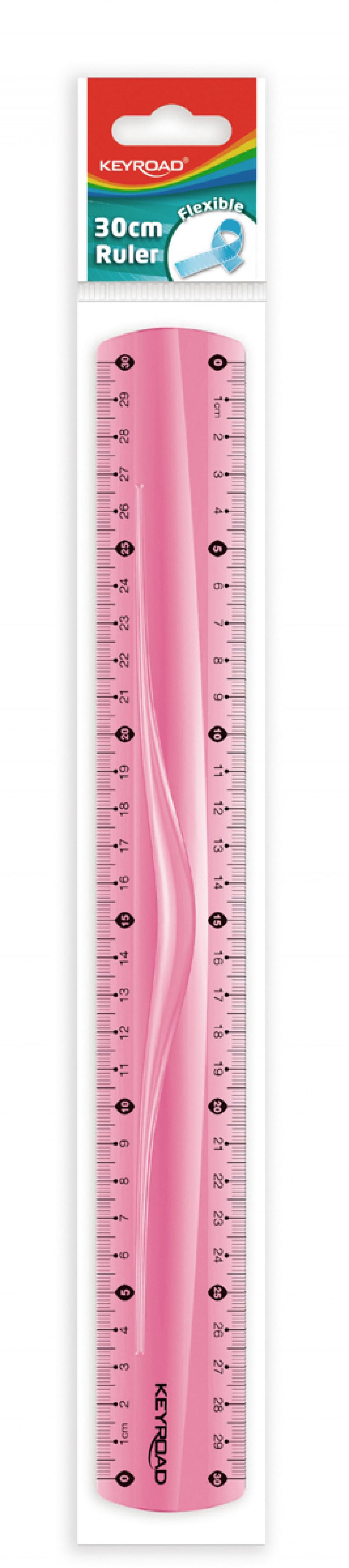 Pravítko KEYROAD 30 cm, ohybné, mix farieb