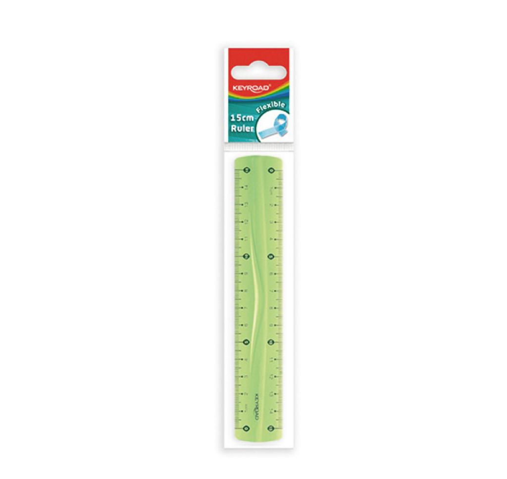 Pravítko KEYROAD 15 cm, ohybné, mix farieb