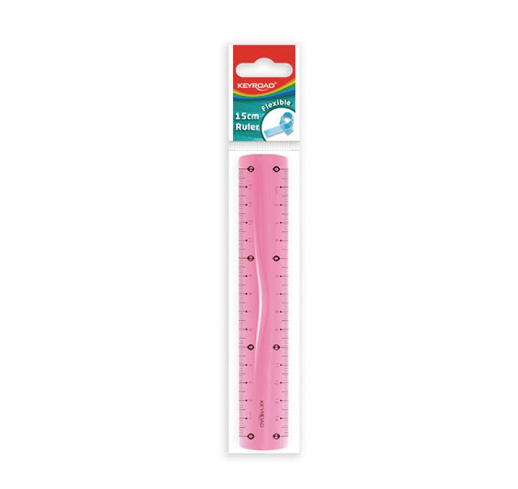 Pravítko KEYROAD 15 cm, ohybné, mix farieb
