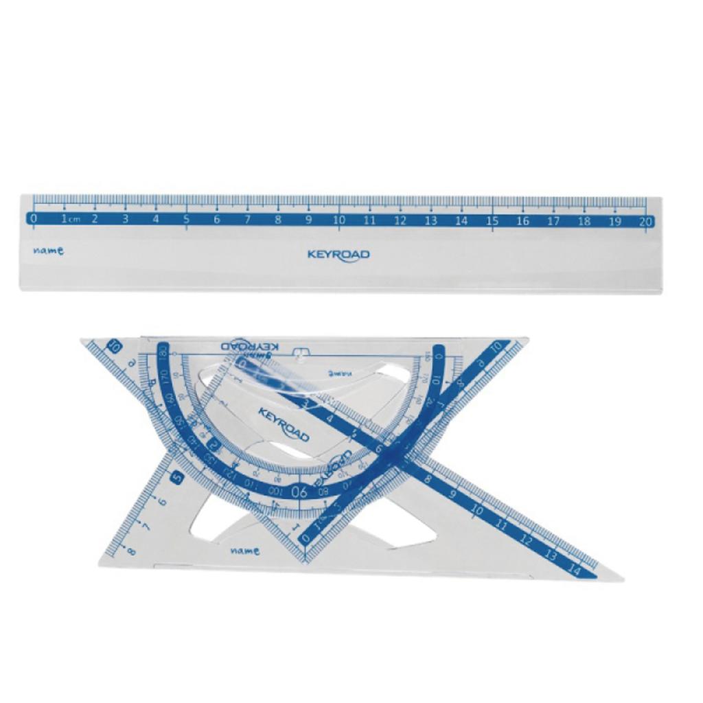 Rysovacia súprava pravítiek KEYROAD ohybná, transparentná, 20 cm