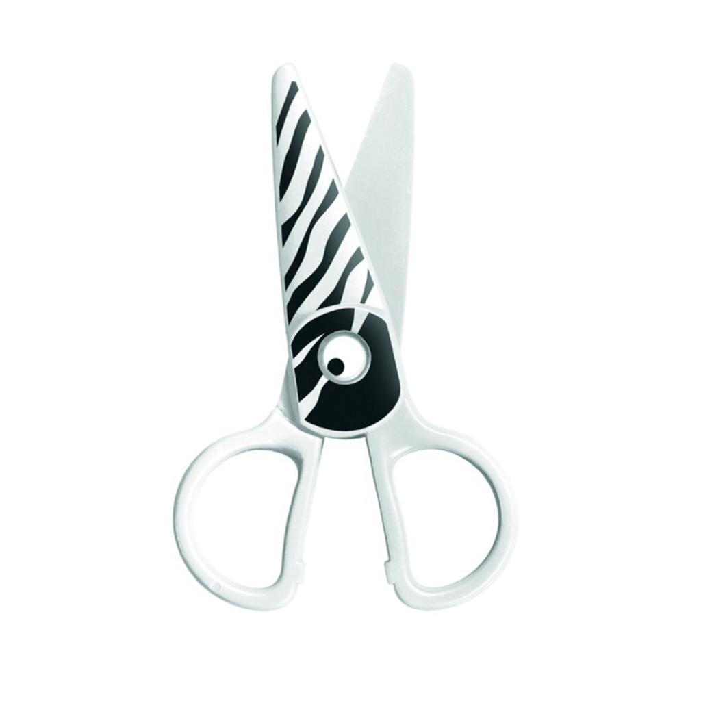 Keyroad Školské nožnice KEYROAD, 12 cm, blister, motív Zebra, bielo-čierne