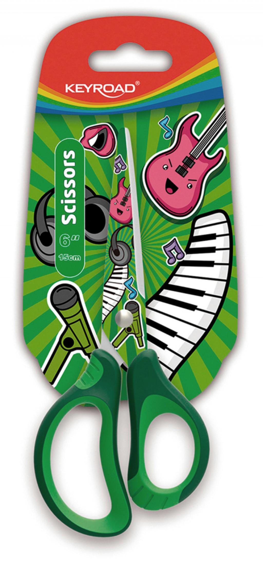 Školské nožnice KEYROAD Tatto Soft, blister, mix farieb