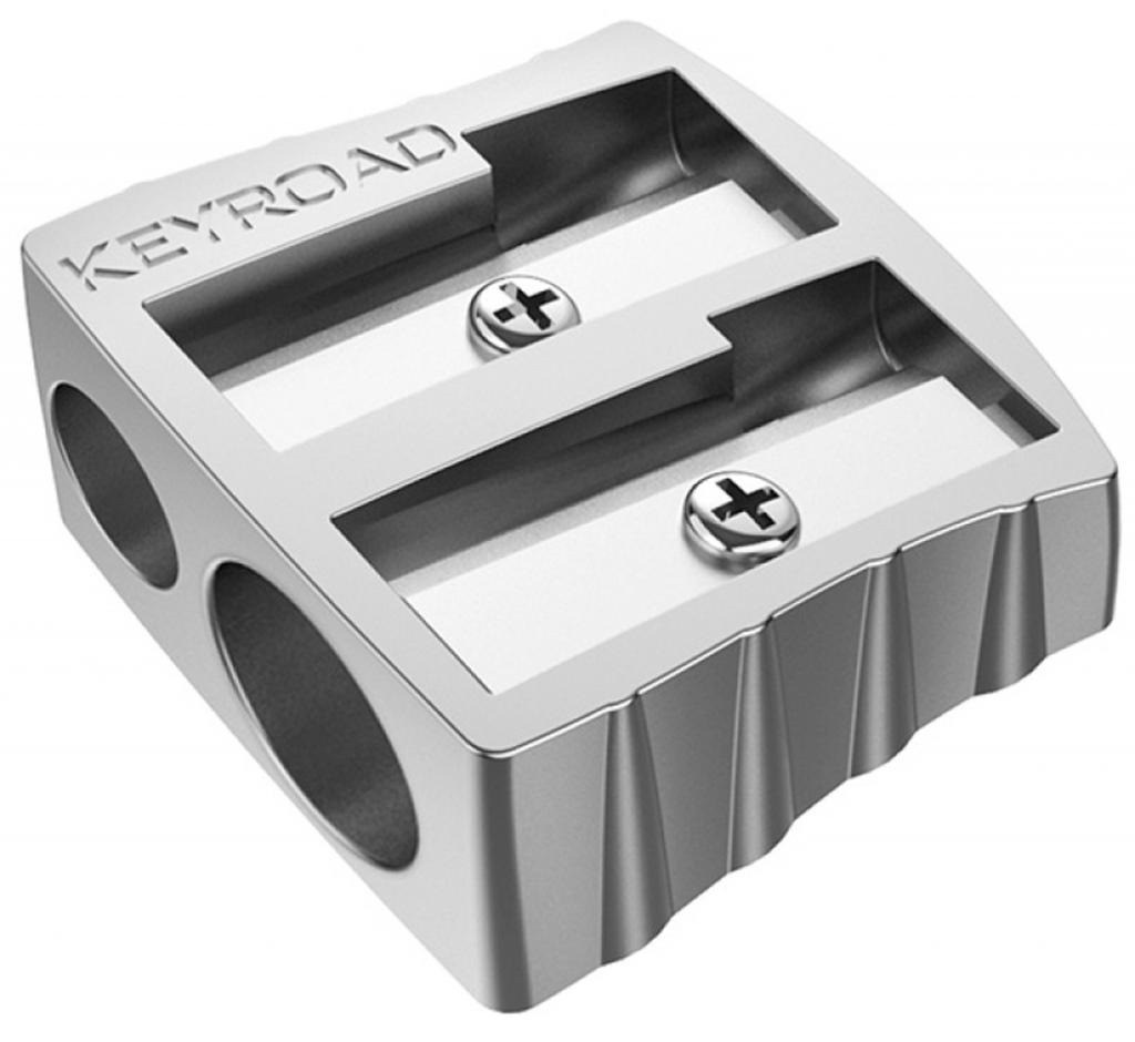 Strúhadlo KEYROAD Metal hliníkové, s dvomi otvormi, blister