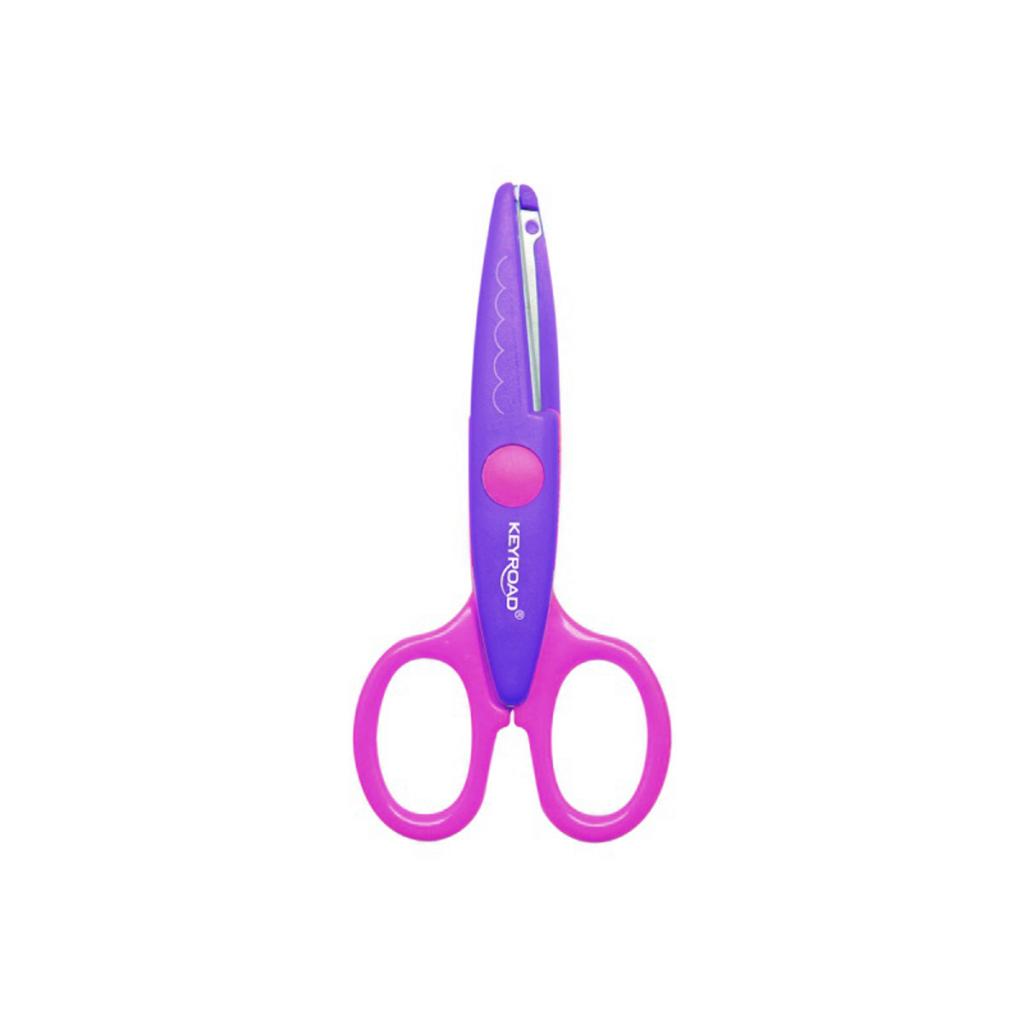 Detské nožnice KEYROAD cik-cak, 13 cm, blister, mix farieb