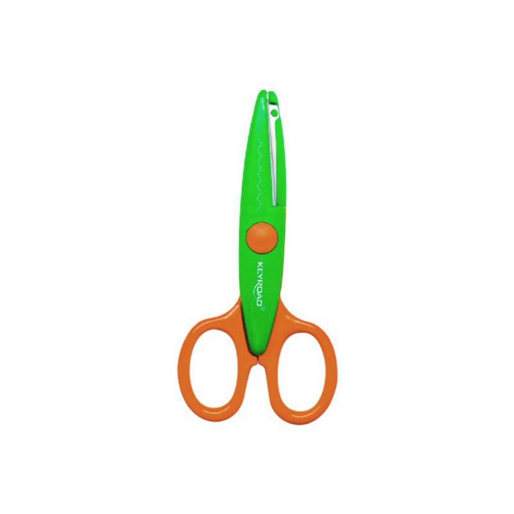 Detské nožnice KEYROAD cik-cak, 13 cm, blister, mix farieb