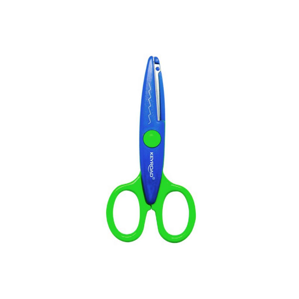 Detské nožnice KEYROAD cik-cak, 13 cm, blister, mix farieb